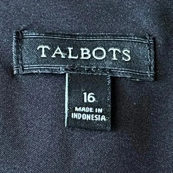 Talbots Black Fringe Tweed Dress Pockets Short Sleeve Stretch Size 16 - Picture 5 of 7